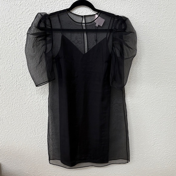 cinq a sept Dresses & Skirts - CINQ À SEPT Erin Puff Sleeve Organza Mini Dress